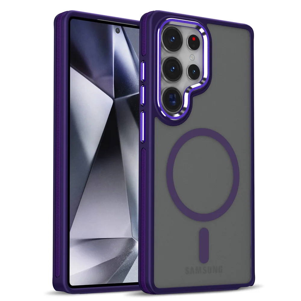 Capa Para Celular Samsung Com Carregamento Sem Fio Magsafe (galaxy S23, Roxa), Design Magnético.