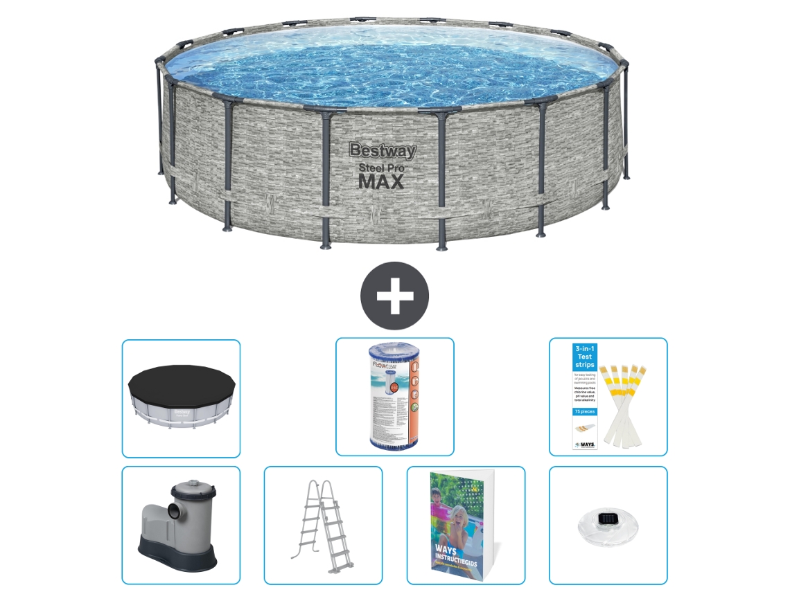 Bestway Piscina Bestway Steel Pro Max Redonda - 488x122 Cm - 8-peças S622