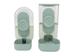 Dispensador Automático de Água e Ração para Pendurar, Seguro para Gaiolas de Gatos, com Tigela Inclusa, Cor Verde Menta AQUAFORGE