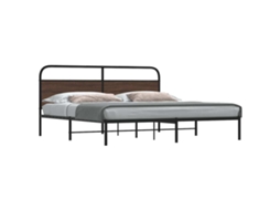 Vidaxl Estrutura Cama Sem Colchão 193x203 Cm Metal Carvalho Castanho