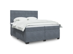 Vidaxl Cama com Molas/colchão 200x200 Cm Veludo Cinzento escuro