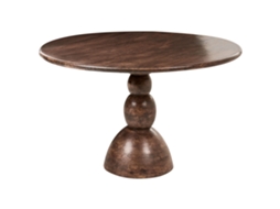 Mesa De Jantar BELIANI Silvon De Madeira De Mangueira Castanho Escuro 120x120x75
