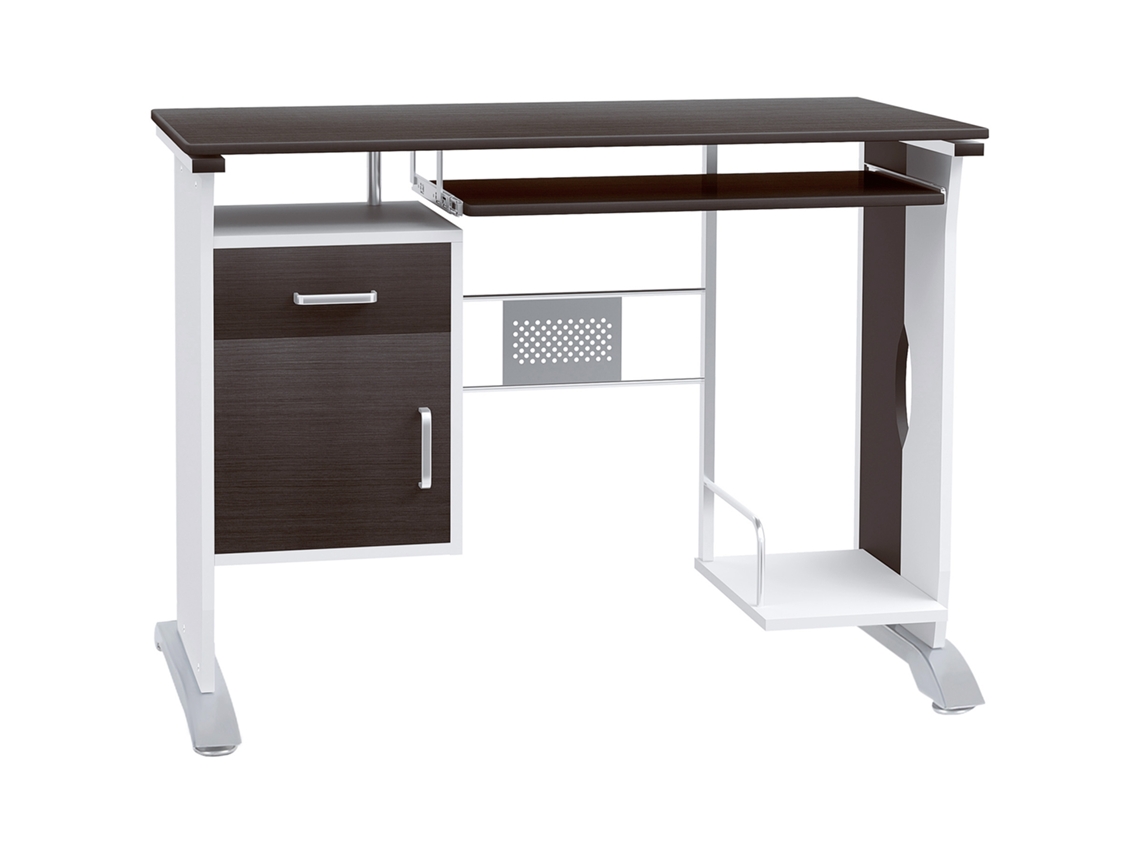 Mesa para computador com gaveta em madeira, cor noz, escrivaninha para escritório BTFORUS