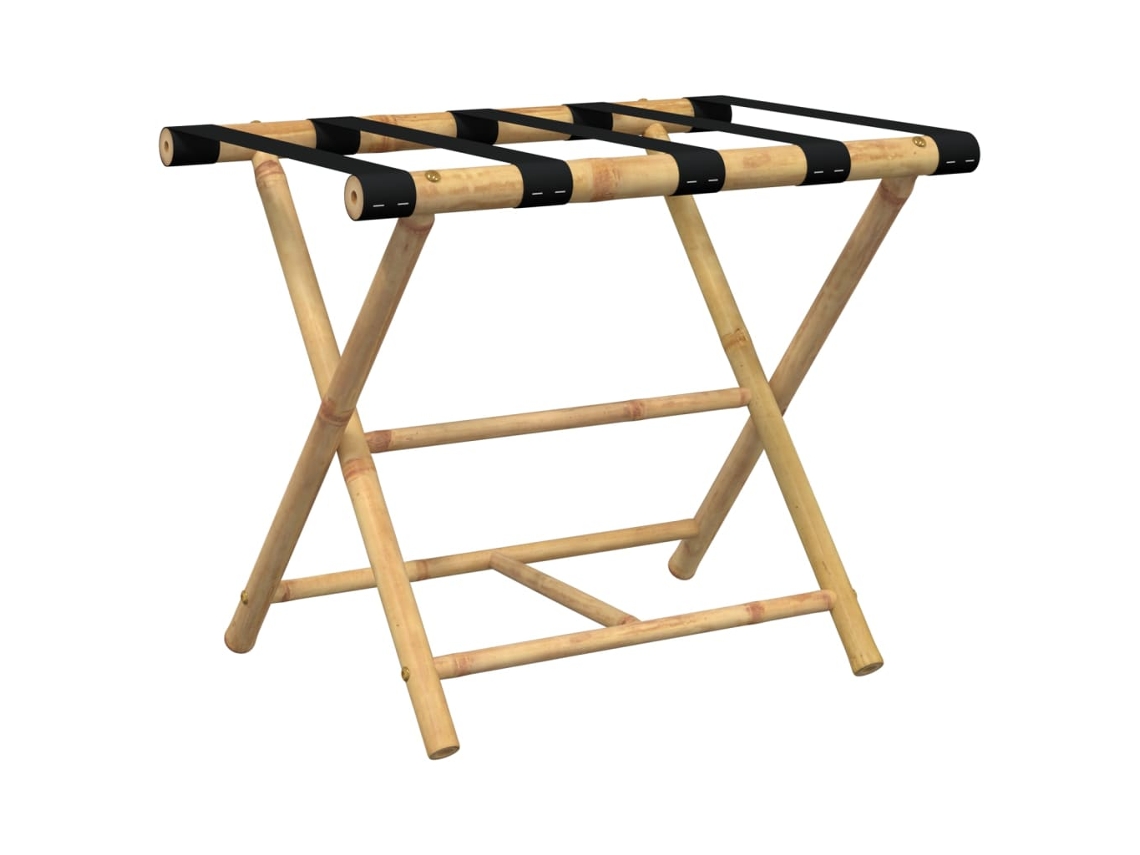 Vidaxl Suporte De Bagagem Dobrável 62x42x50,5 Cm Bambu