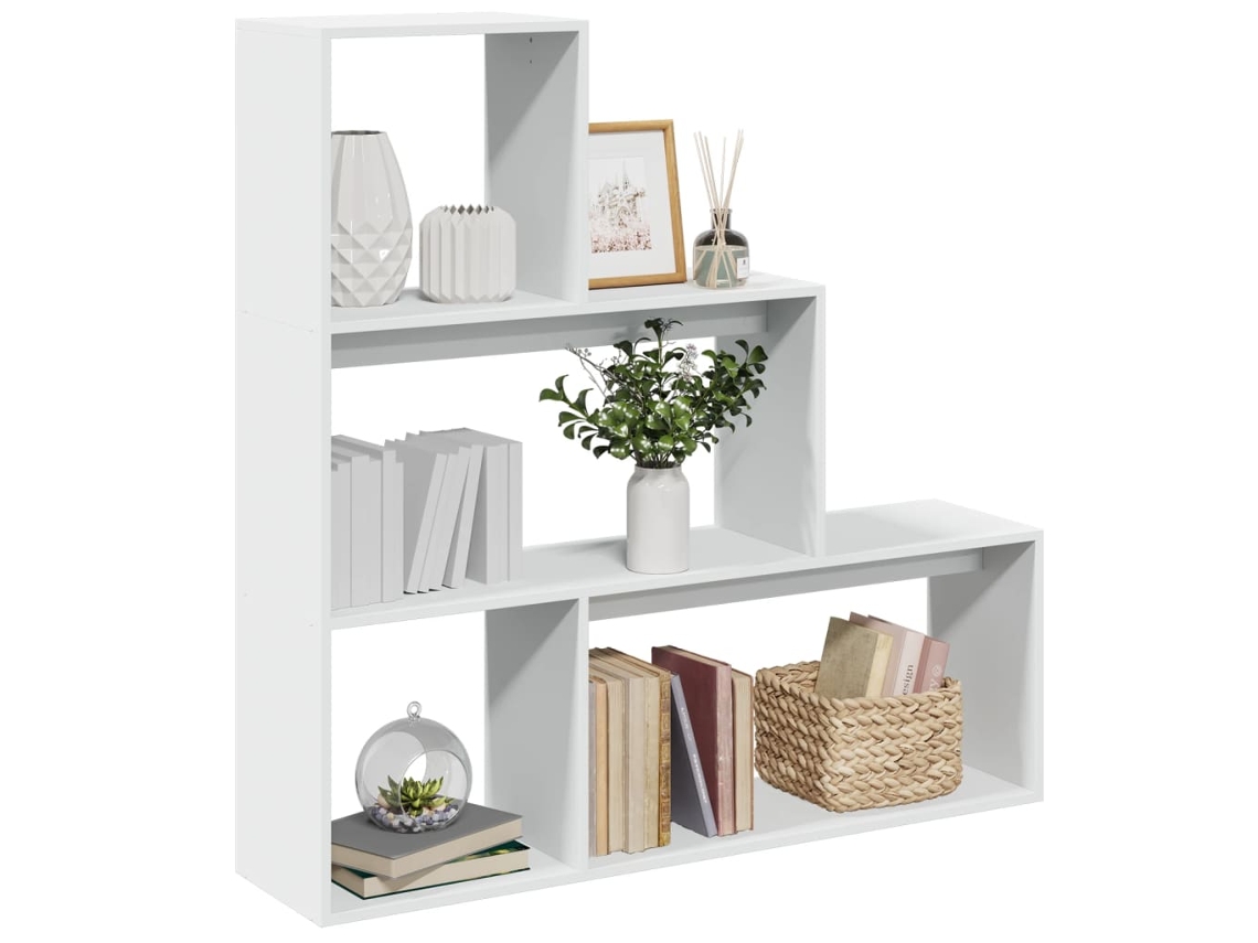 Estante | Prateleira Divisória 3 Níveis 123x29x123 Derivados Madeira Branco