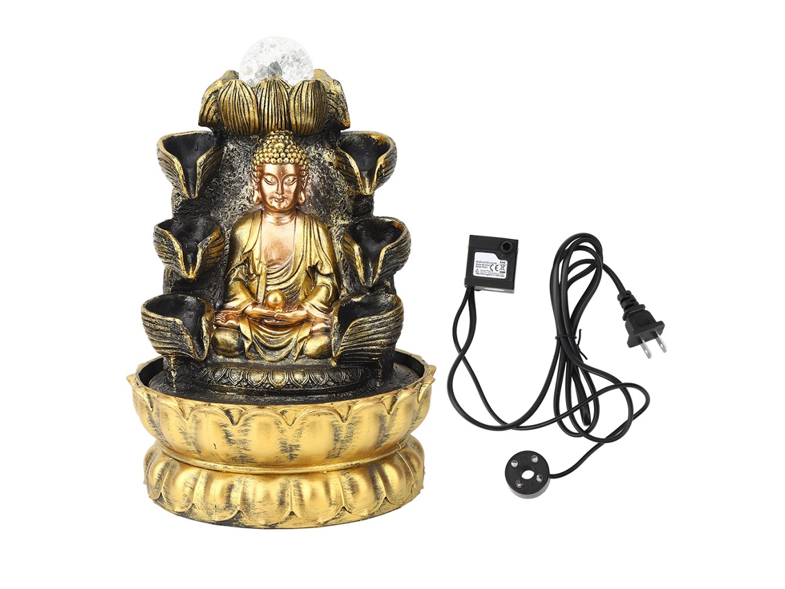 Fonte Buda com Luz e Bola de Resina para Casa S/MARCA