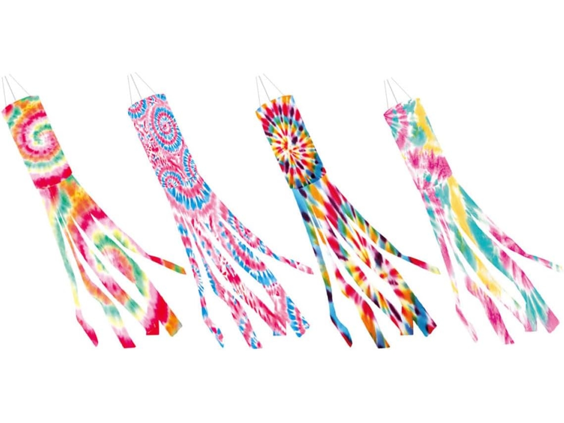 Cúpula de Vento Tie dye, 4 Peças, Feita de Poliéster, para Jardim, Varanda e Áreas Externas, para Decoração Festiva de CHABERLU