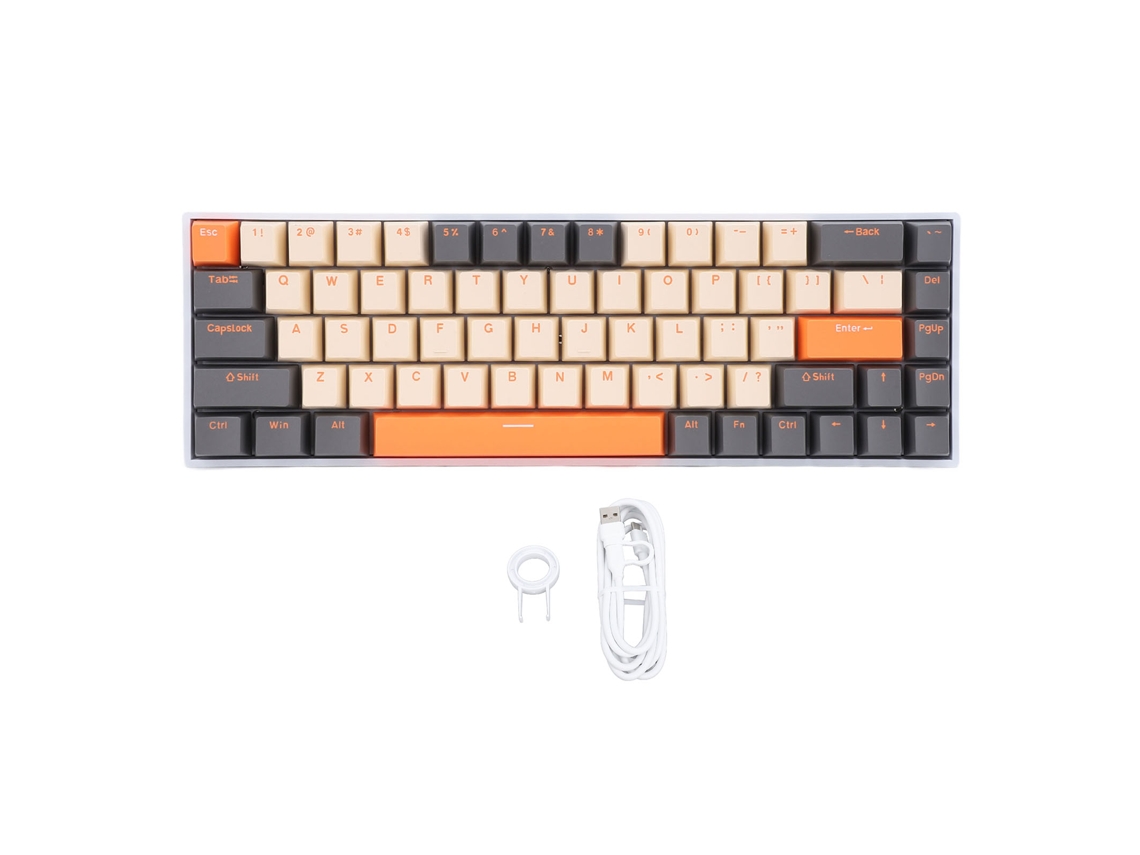 Teclado Rgb Com Chave Mecânica Vermelha De 68 Teclas