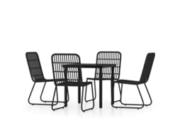 Dining Set, Dining Sets Vidaxl Preto Aço (mesa Com 80 Cm De Comprimento)