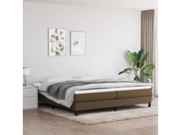 Vidaxl Estrutura de Cama com Molas 200x200 Cm Tecido Castanho escuro