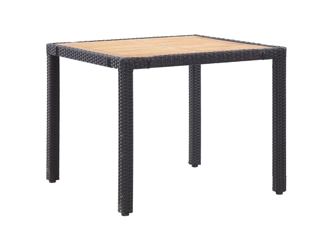 Maison Exclusive - 5 Pcs Conjunto Jantar Exterior Com Almofadões Vime Pe Preto