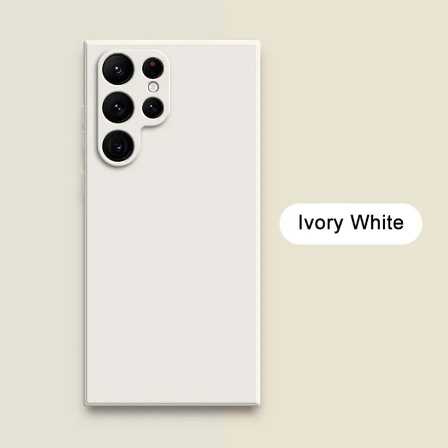 Capa De Silicone Líquido Para Celular Samsung (samsung S22 Plus, Branco-creme), Capa Protetora De Tecido Macio.