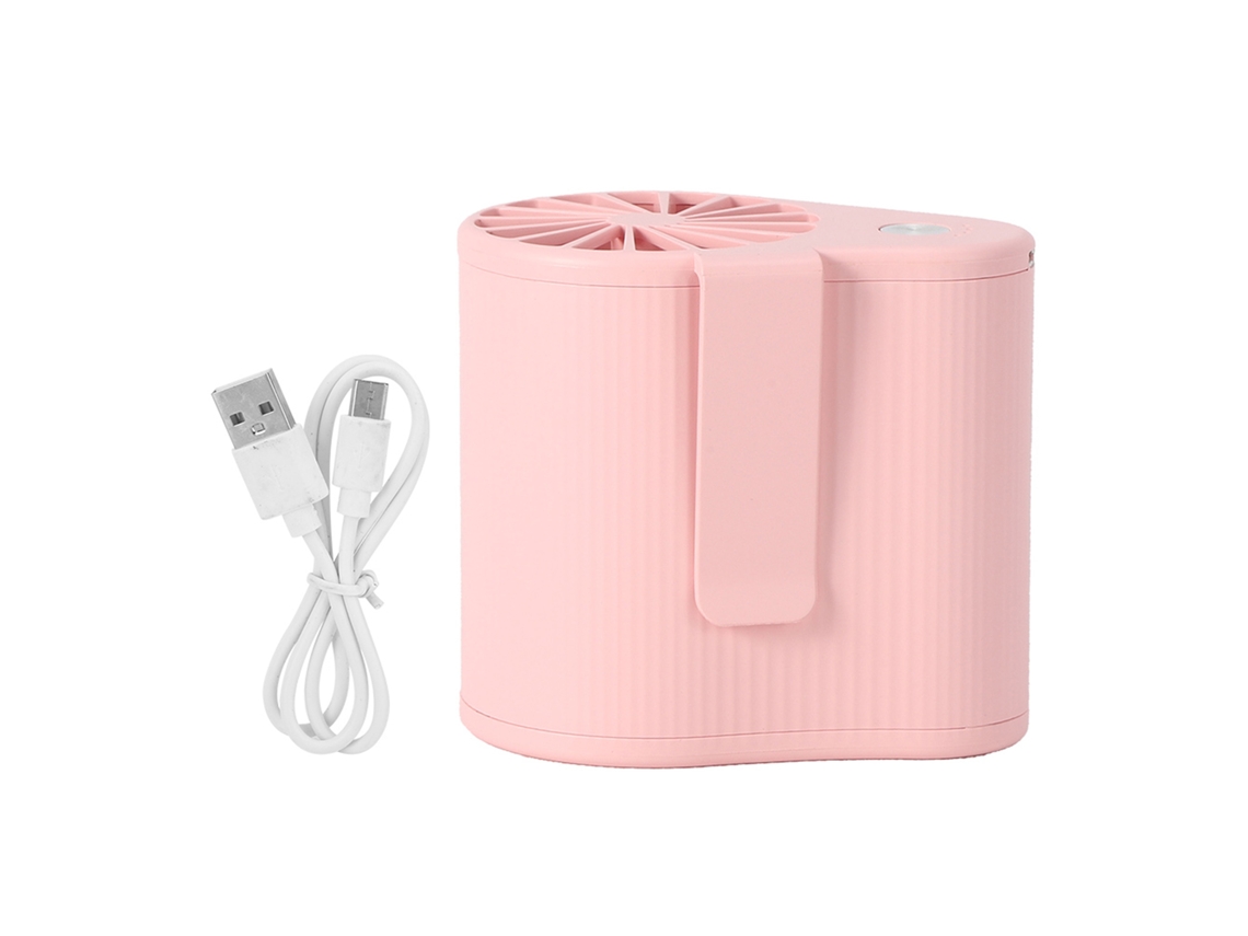 Ventilador Portátil de Cintura Usb Recarregável Rosa Verão