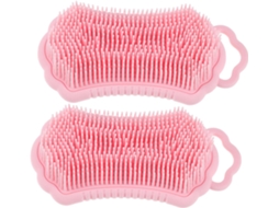 Escova Esfoliante Corporal De Silicone Ukcoco 2 Peças Para Cabelo E Banho, Massageador Para Pele Seca E Molhada, Limpeza