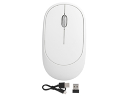 Aetheria mouse Sem Fio Óptico Recarregável com Receptor Usb, Ajustável Dpi 1600, Silencioso, 2.4g, Branco