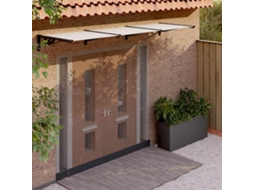 Vidaxl Toldo Para Porta 297,5x90 Cm Policarbonato Preto/transparente
