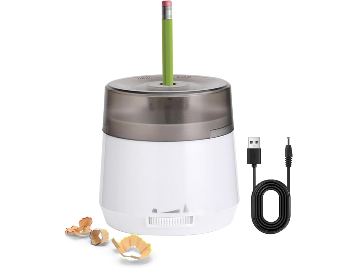Apontador Elétrico De Lápis– Compacto, Ergonômico, Material Escolar Essencial Para Sala De Aula, Escritório E