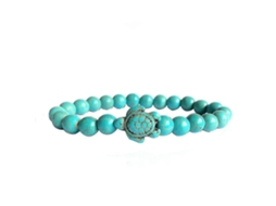 Pulseira De Tartaruga Marinha Com Contas De Pedra Natural Turquesa Joia Para Presente Nostalgia88
