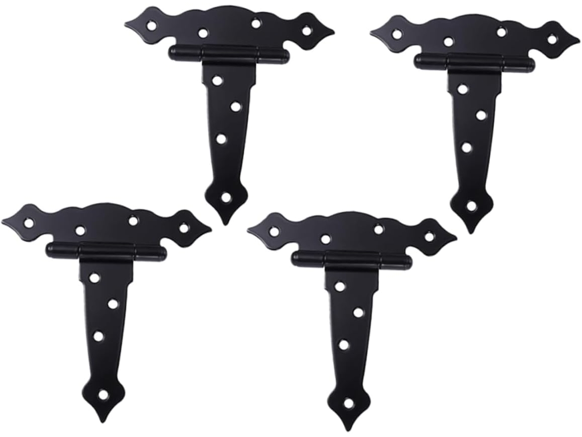 Conjunto De 4 Dobradiças Ferro Pintadas Preto Para Portões, Portas