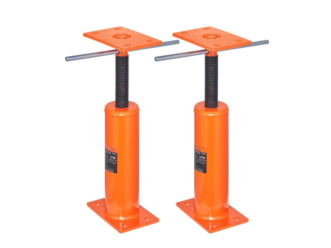 Macaco De Piso Ajustável 12-16" Em Aço Q235, 2 Unid., Capacidade 4399 Kg Cada