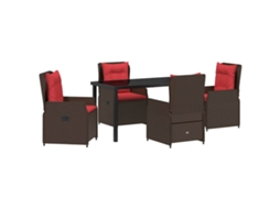 Maison Exclusive - Conjunto De Jantar Para Jardim 5 Pcs Castanho Rattan Sintético