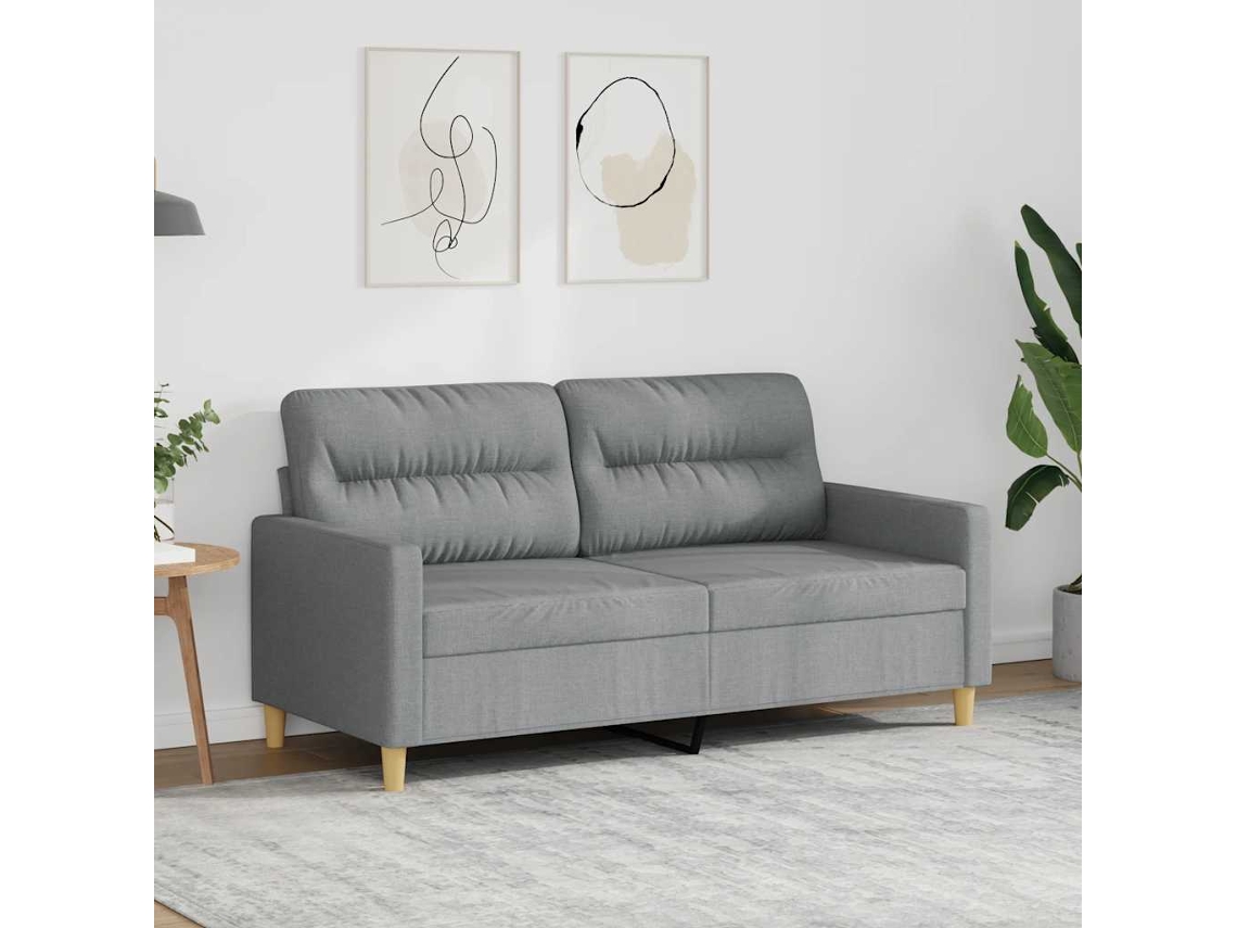 Vidaxl Sofá De 2 Lugares Em Tecido 140 Cm Cinzento-claro