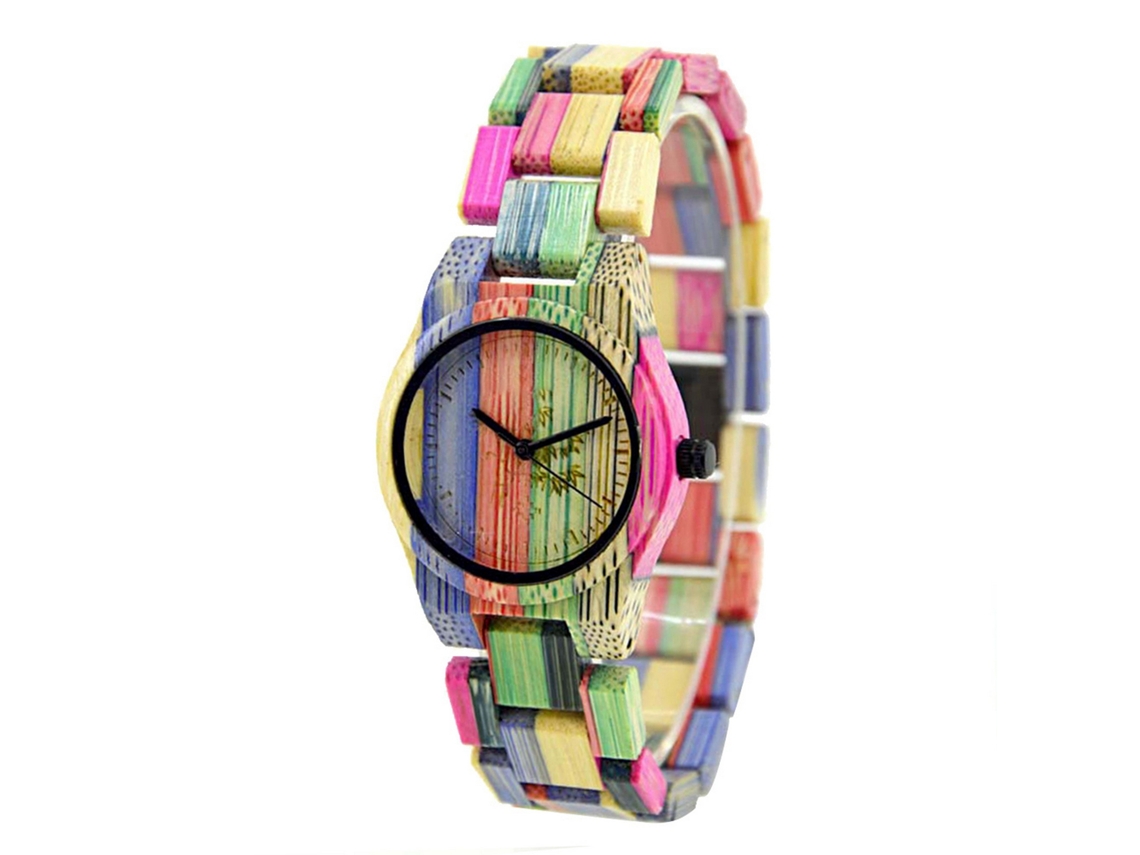 Relógio de bambu elegante e moderno para casais, com movimento de quartzo.