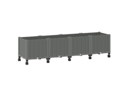 Conjunto 1 Vaso De Jardim Vidaxl Cinzento-claro Polipropileno (160 X 40 X 48 Cm)