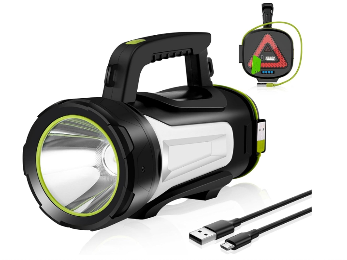 Lanterna Led Recarregável 8 Modos de Luz Tochas Manuais Superbrilhantes Lanterna Led Lanterna de Acampamento À Prova D'Água Preta TURMIN