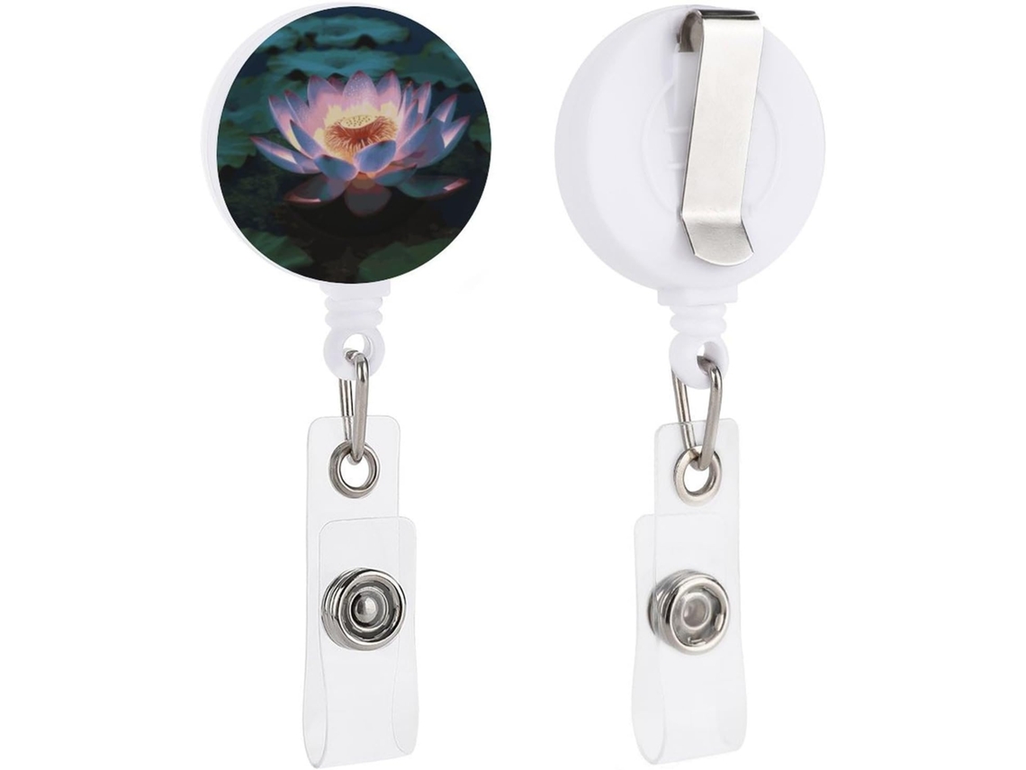 Porta Crachá Retrátil Com Estampa Floral, Divertido Porta Crachá Retrátil Enfermeiras Com Clipe, Porta Cartão De