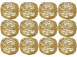Servilleteros De Malla Color Dorado 12uds.