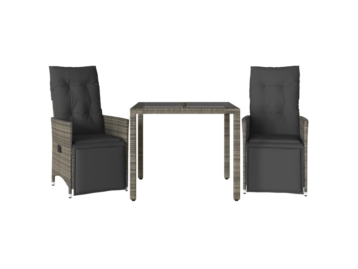 Bistro Set, Bistro Sets Vidaxl Cinzeto Rattan / Vime (90 X 90 X 75 Cm)