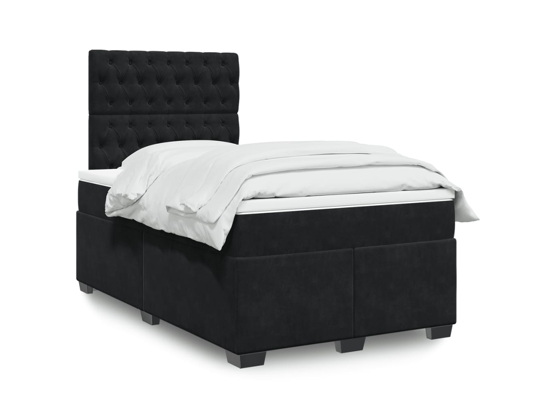 Vidaxl Cama Boxspring Com Colchão 120x190 Cm Veludo Preto