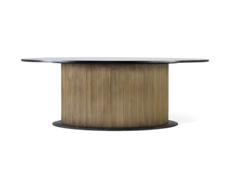 Mesa De Jantar Com Tampo Em Madeira De Manga E Base Dourada 220 Cm Giner Y Colomer