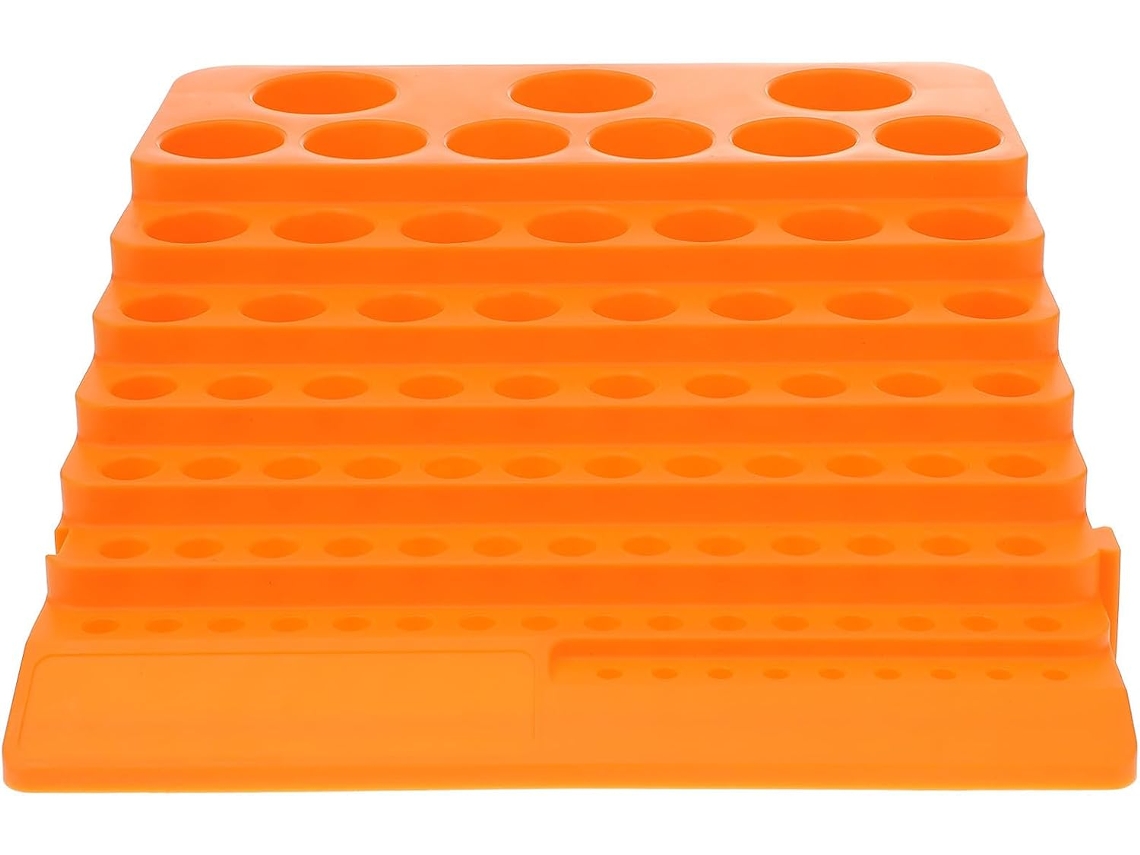 Organizador De Brocas, Suporte Multifuncional Para Brocas, Laranja, 84 Furos, Abs