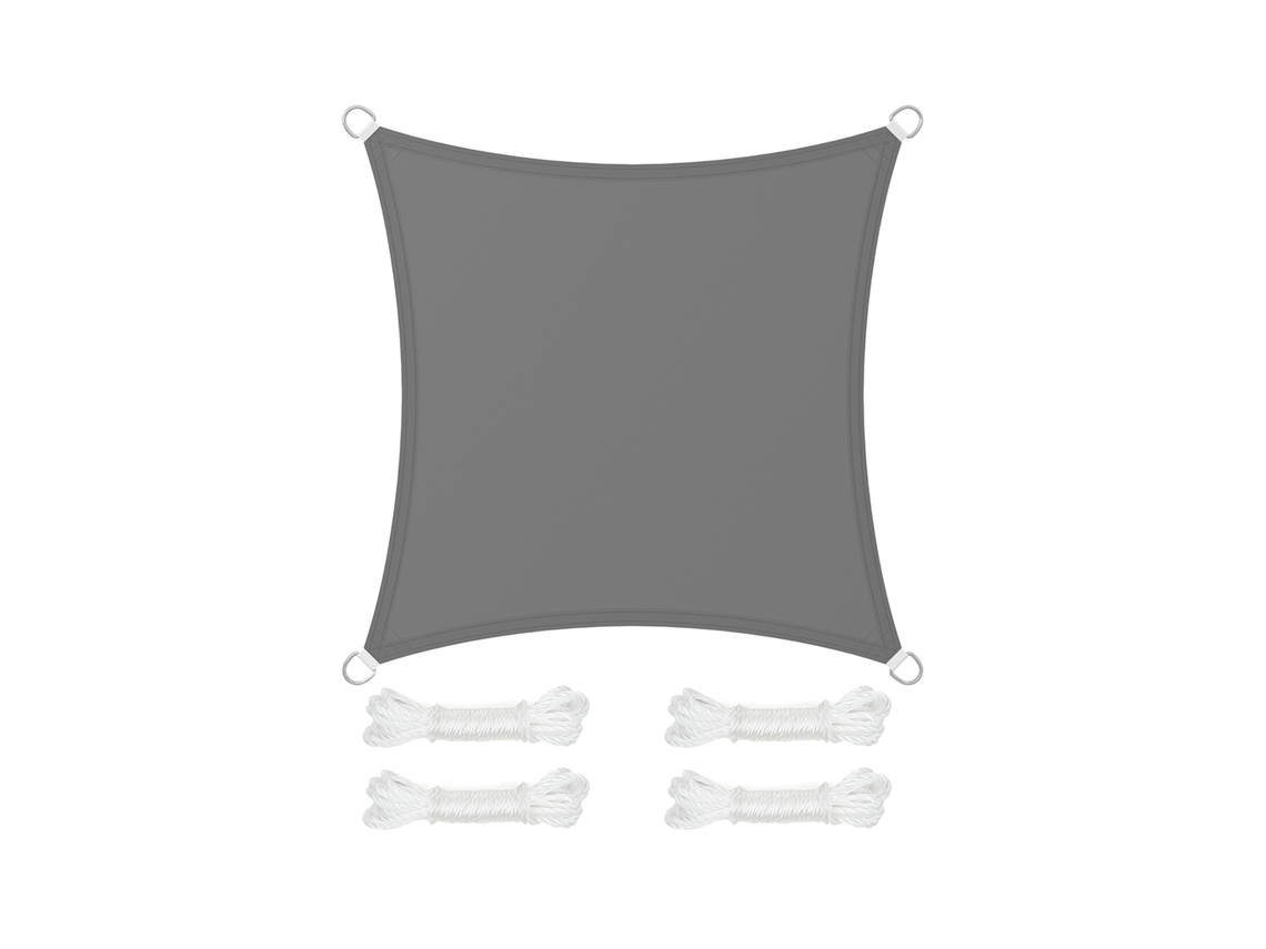 Vela De Sombra Cuadrada 3x3 M Impermeable Upf 50 Certificada Tüv Para Jardín - Gris