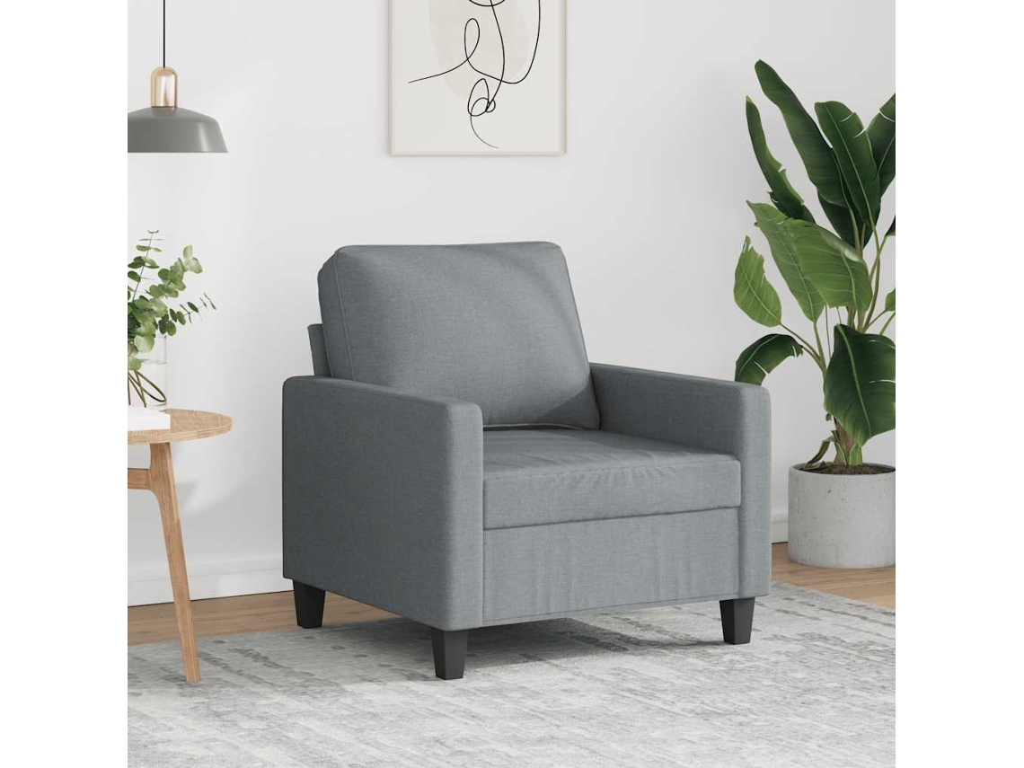 Vidaxl Poltrona Tecido 60 Cm Cinzento-claro