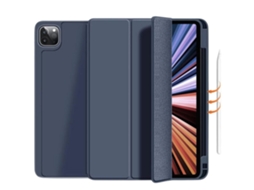 Capa Folio com Suporte Apple Pencil para Ipad 10.9 Air 5 2022 Azul Escuro