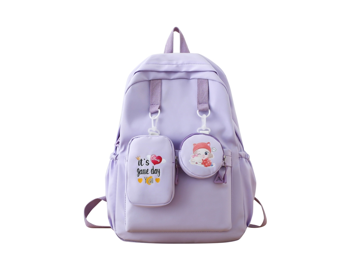 Conjunto De Mochila Escolar Infantil, 45 X 31 X 13 Cm, Portátil Até 16 Polegadas, Material Nylon, Impermeável, Com Estojo Elysve