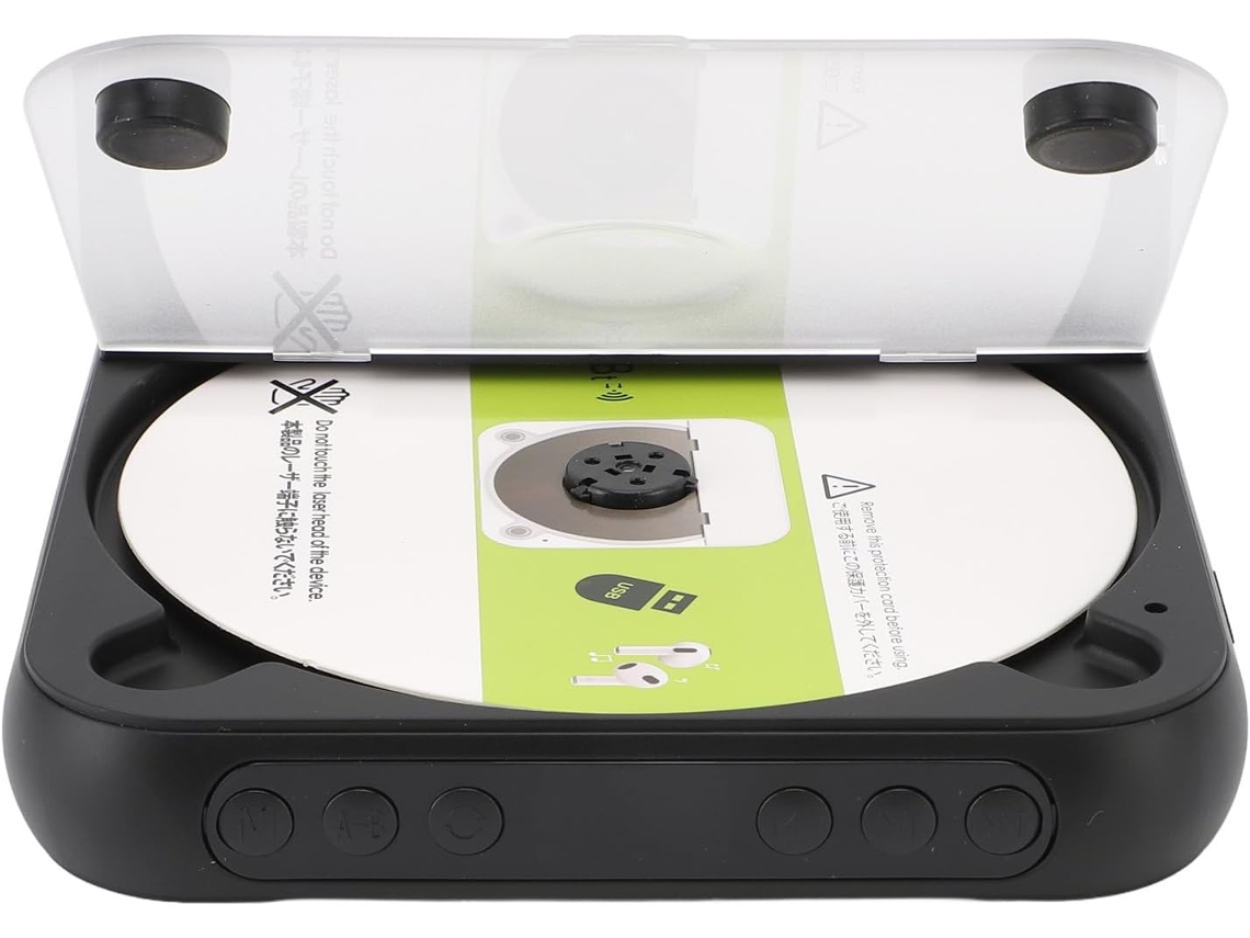 Leitor Cd Portátil Bluetooth Vikye, De De Mesa Recarregável Com Alto-falantes, Compátivel Com Vários Formatos
