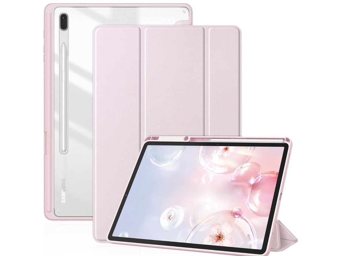Capa Crystal Folio para Samsung Galaxy Tab S9 Plus 12.4 Rosa VEANXIN