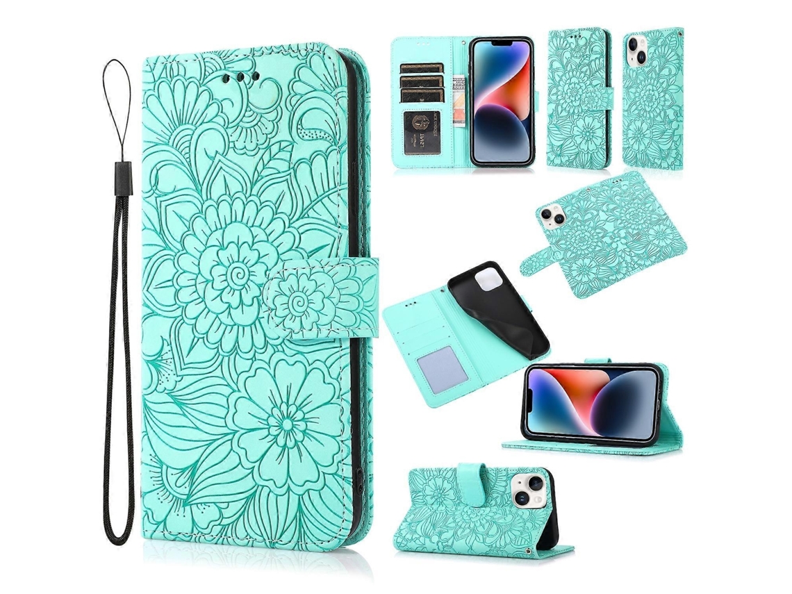 Lurelia Capa Iphone 14 Couro Toque Suave Verde