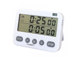 Temporizador Digital Duplo Com Volume De Alarme Ajustável Em 3 Níveis E Interruptor Liga/desliga