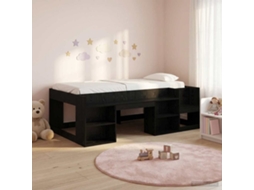 Vidaxl Estrutura De Cama Infantil Com Armazenamento Carvalho Preto
