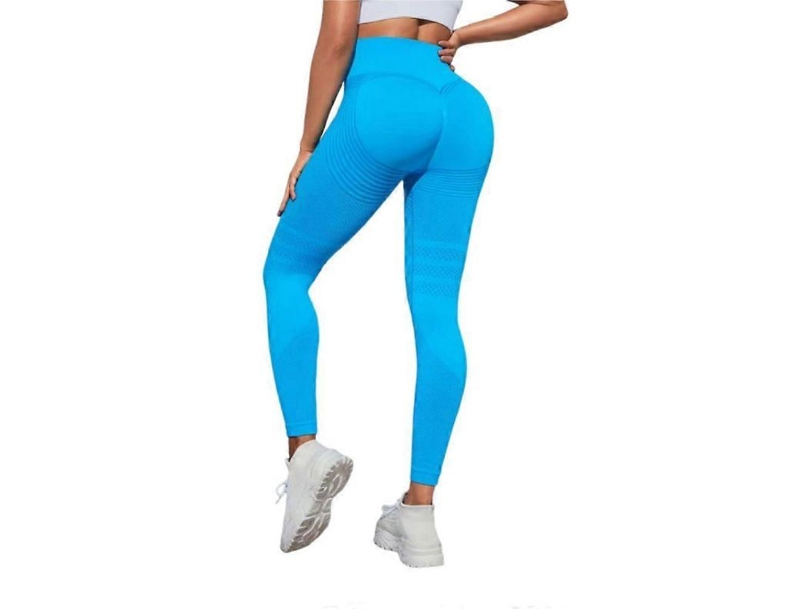 Leggins Anti-celulite De Alta Qualidade Com Corte V Alto, Material Elástico E Respirável Para Todas As Estações Azul Claro