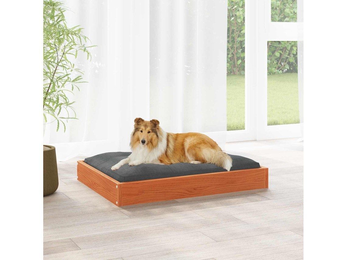 Vidaxl Cama Para Cachorro 101,5 X 74 X 9 Cm Madeira De Pinho Sólido