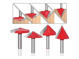 Cortador de Ranuras em V 6 Peças, 60° 90° 120°, Hacha 8mm para Madeira, CNC, Grabado com S/MARCA