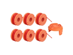 Kit com 6 Carretéis de Fio para Aparador de Grama AQUAFORGE, compatível com Bosch Art 23 26 Easytrim