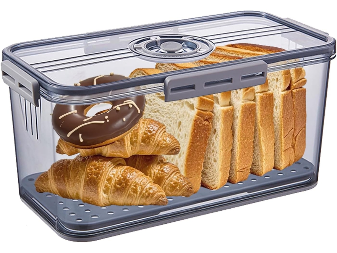 Caixa Para Conservar Pão, Com Tampa, Fecho Hermético, Para Bancada, Cozinha E Armazenamento Doméstico
