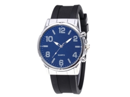 Reloj De Cuarzo Con Correa De Silicona Unisex Dial Redondo Numeral Zhoulianfa (plata Azul)